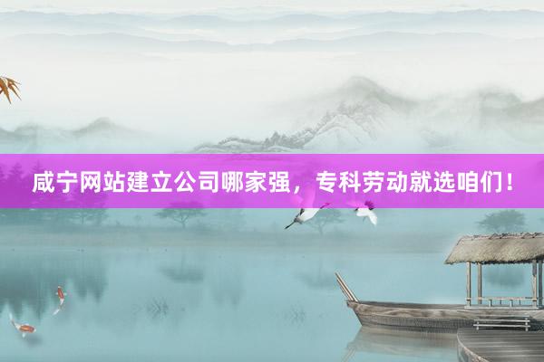 咸宁网站建立公司哪家强，专科劳动就选咱们！