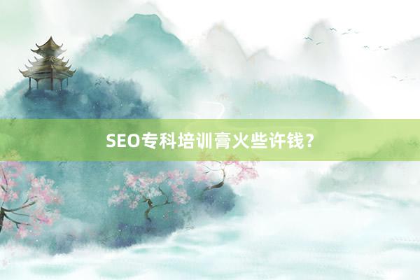SEO专科培训膏火些许钱？